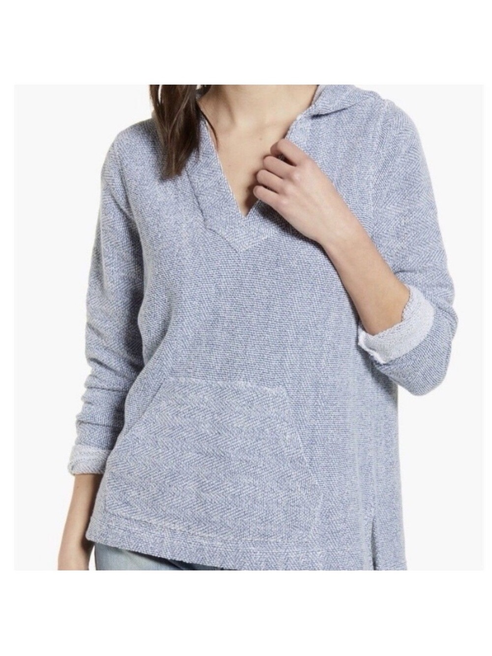 Faherty Whitewater Hoodie Womens Small Sweater French Terry Pullover Pockets